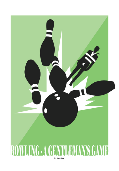 bowling gentleman sport poster by dau-daw 